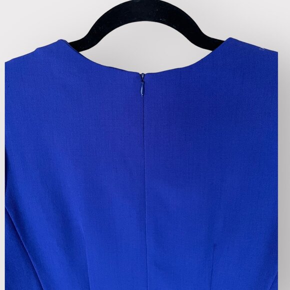 M.M. LaFleur Size 10 Cobalt Blue The Emily Short Sleeve Square Neck A-Line Dress - Picture 7 of 9